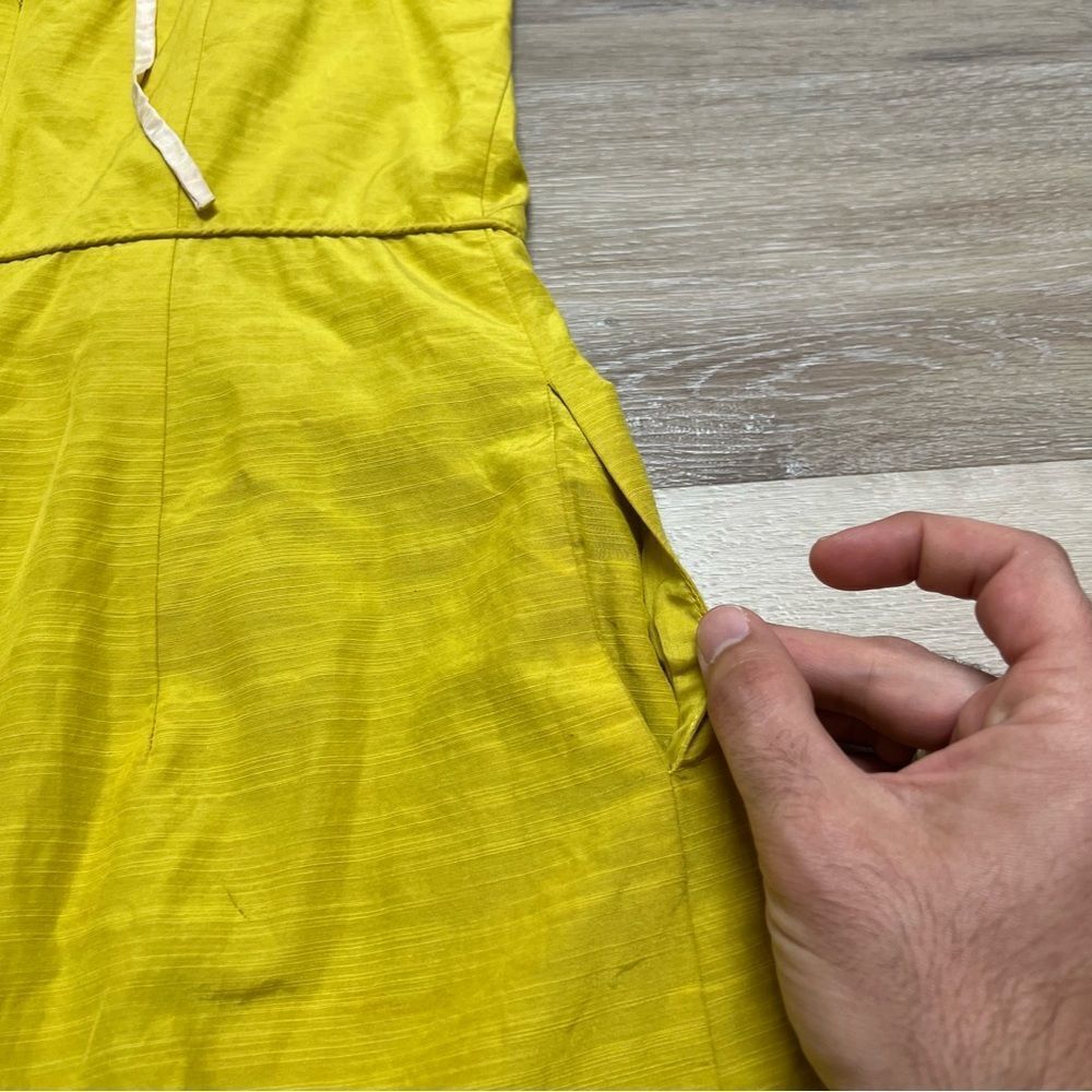 J. Crew Bright Yellow Sleeveless Dress W/ Pockets Size 6 US Silk Blend - Picture 5 of 8
